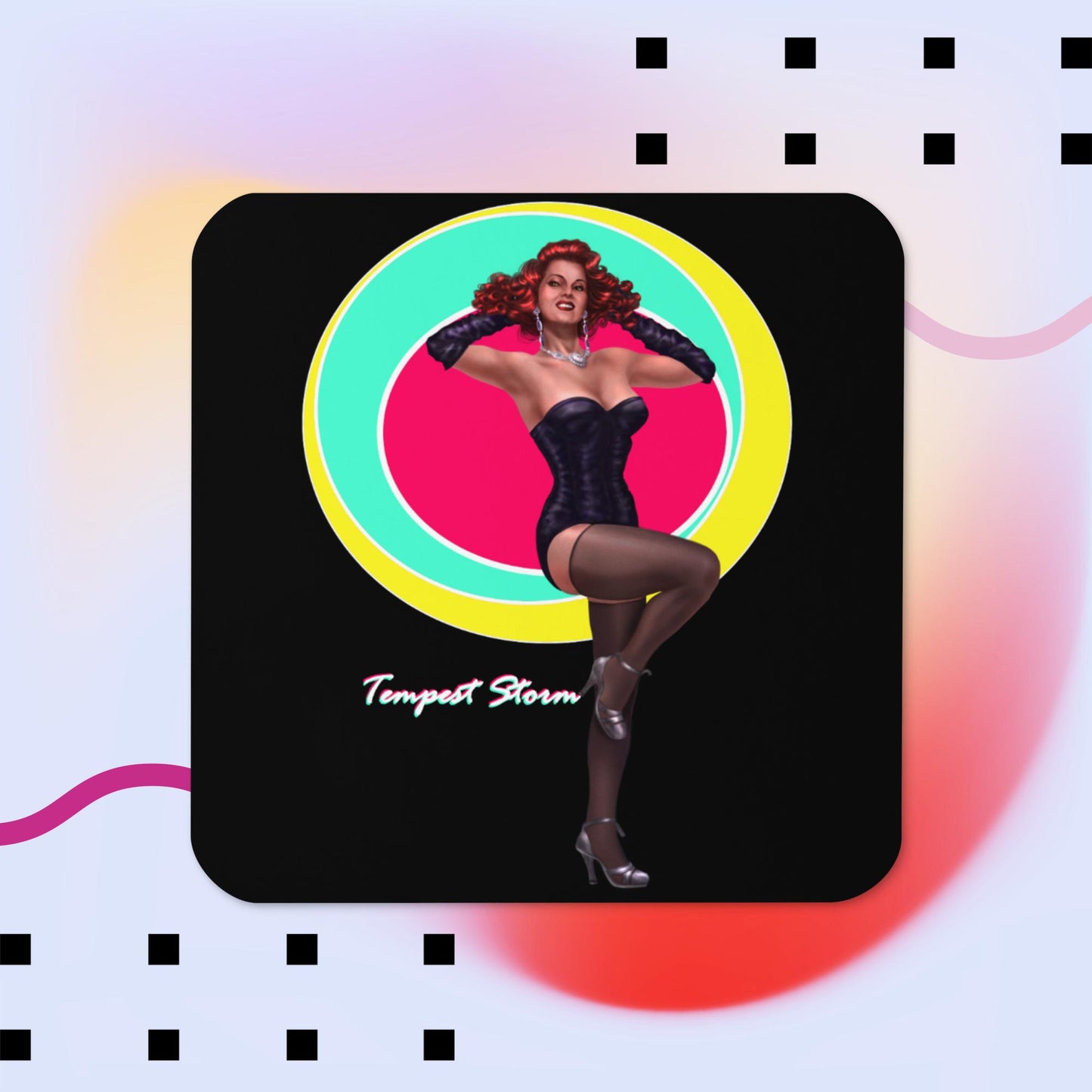 Tempest Storm's Cork-Back Coaster